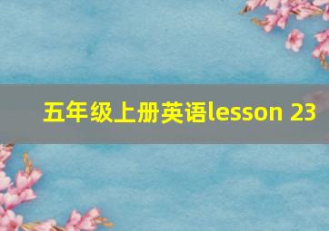 五年级上册英语lesson 23